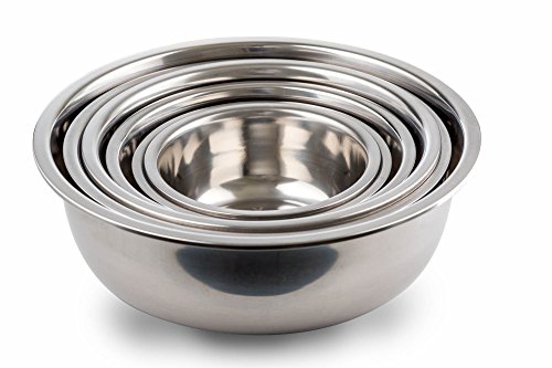 image for Stainless Steel Mixing Bowls Mirror Finish Nesting Bowls Set Of 6 Diff