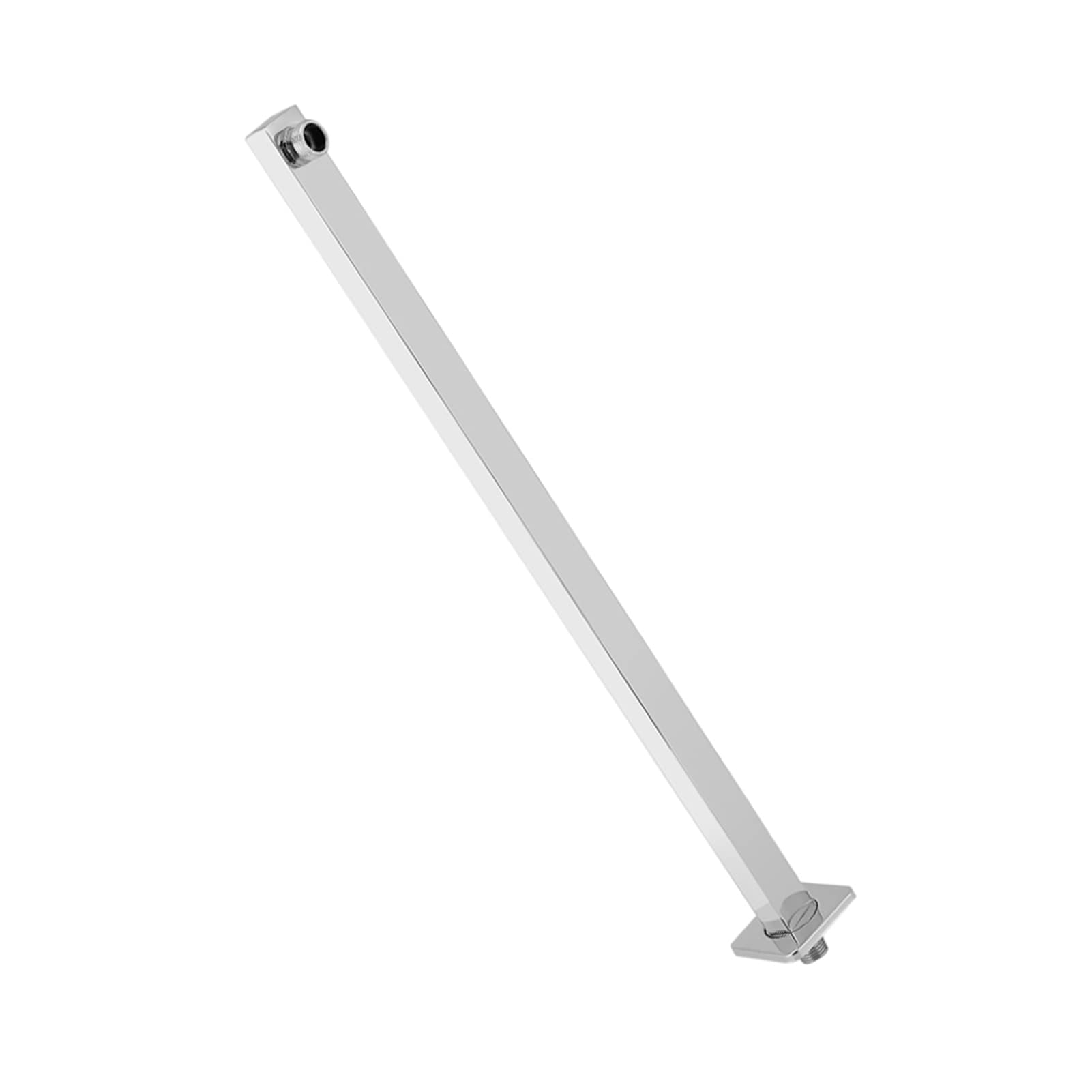 60cm/23.62 inch Shower Extension Arm Fixed Rain Shower Head Extender Arm Chrome Wall Mounted Shower Arm with Flange for Rain Shower Head(G1/2")