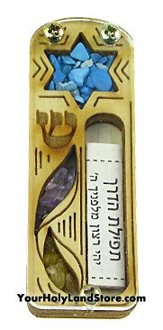 Yourholylandstore Star of David Car Mezuzah with Scroll by YourHolyLandStore