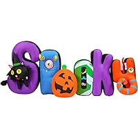 Haunted Hill Farm 9-Ft. Wide 'Spooky' Halloween Inflatable Sign with LED Lights | Festive Holiday Blow-Up Decorations | Blower, Ropes, and Stakes Included | HISPOOKY091-L Haunted Hill Farm 9-Ft. Wide 'Spooky' Halloween Inflatable Sign with LED Lights | Festive Holiday Blow-Up Decorations | Blower, Ropes, and Stakes Included | HISPOOKY091-L