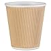 Genuine Joe 10oz Ripple Cup for Hot Beverages, 3-Layer Insulation, Brown, 25 Count