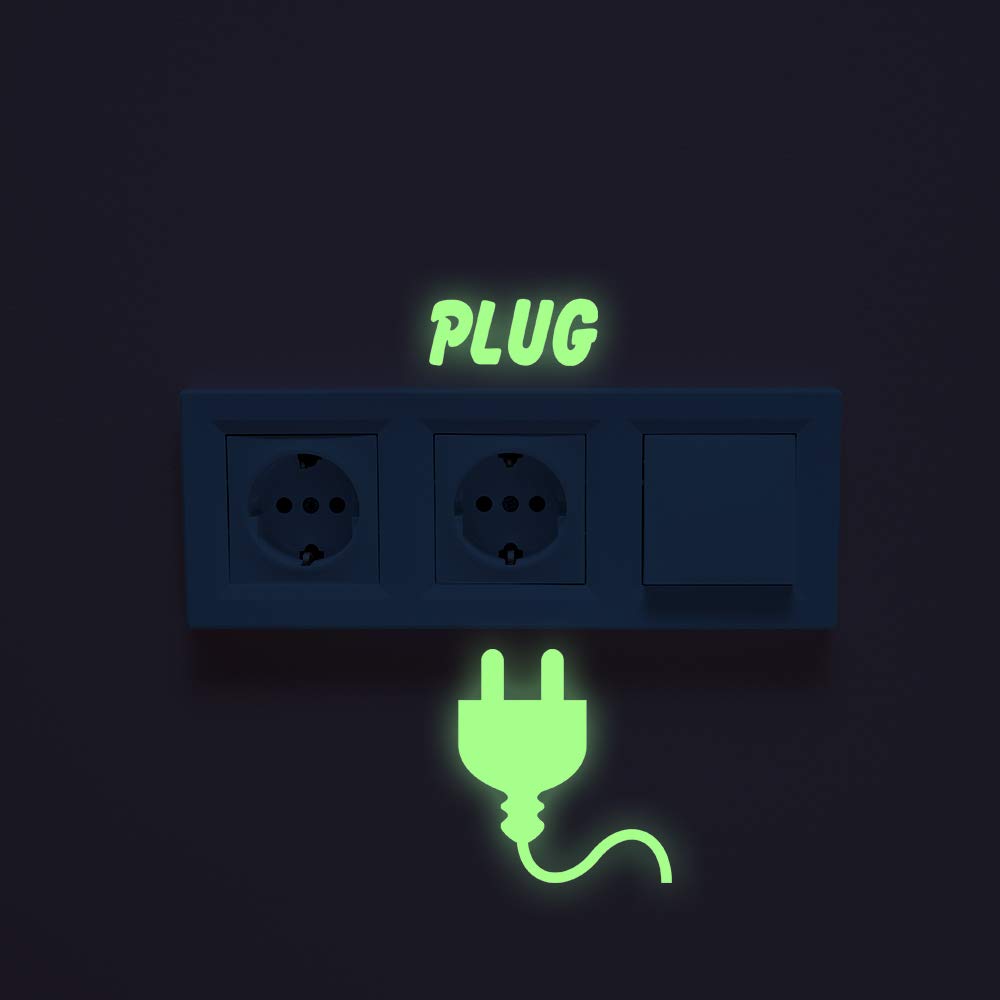 Ambiance Sticker Glow in The Dark Plug Symbol 10 x 10 cm