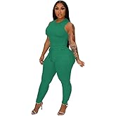 TOPSRANI Womens Two Piece Outfits Bodycon Tracksuit Sweatsuits Solid Jogger Biker Workout Gym Lounge Short Sleeve Pant Sets