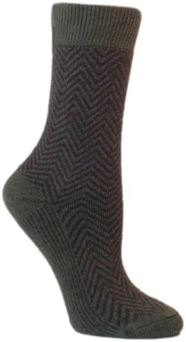 RocknSocks Women's Herringbone Crew Forest 9 - 11