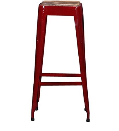 Wooden Top Bar Stool in Red