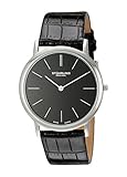Stuhrling Men's 601.33151 Ascot Swiss Quartz Ultra Thin Black Alligator-Embossed Leather Strap Watch