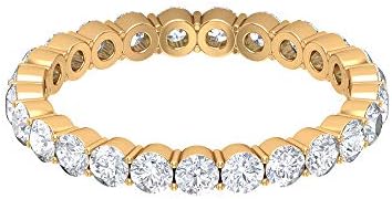フローティングエタニティリング Hi Si 1 6 Ct ラウンドダイヤモンドリングプロングセット結婚指輪ブライダルスタッカブルリング 華奢なブライズメイドリング女性へのギフト 18k イエローゴールド Size 5 Laboratoriobiologico Com Br