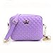 Outtop Crown Messenger Bags Rivet Chain Shoulder Bag Leather Crossbody 22cm(l)×16.5cm(h)×8cm(w) (Purple)