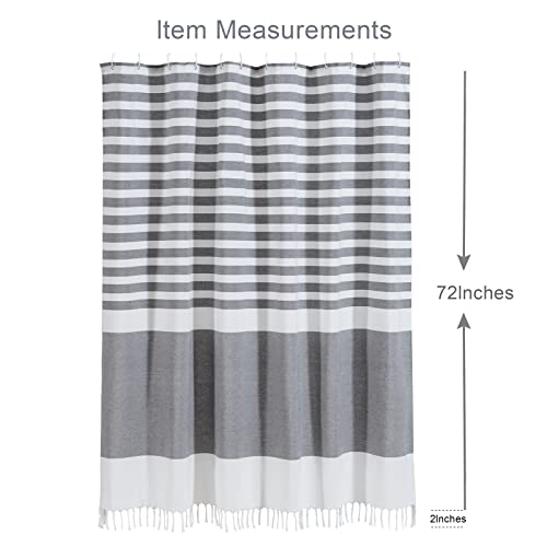 YoKii Farmhouse Style Turkish Striped Shower Curtain Extra Long 78 Inch