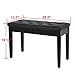 Smartxchoices 30''Lx 20''H Duet Piano Bench with Music Sheet Storage Padded Cushion Leather Stool Seat for Keyboard Black Solid Wood Ebony