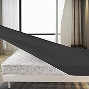 Stretch King Fitted Sheet Only - Jersey Knit &amp; Ultra Soft Bed Sheet, 4 Way Stretchy Fit Mattress (Deep or Shallow Pocket, 5&#34; to 13&#34;) &amp; Size of King, California King or Short King - Dark Gray