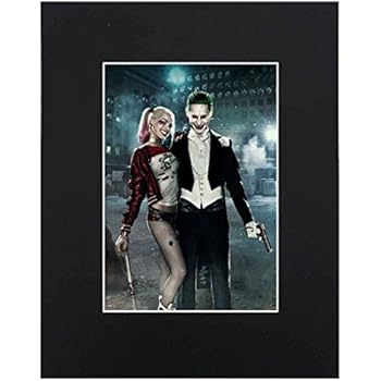 XQArtStudio Joker & Harley Quinn Portrait 8x10 Black Matted Art Artworks Print Paintings Printed Picture Photograph Poster Gift Wall Decor Display