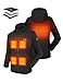 PTAHDUS Women's Heated Jackets 5 Heat Zones Battery Pack Included, with Hand Warmer Pocket(Black, Medium)