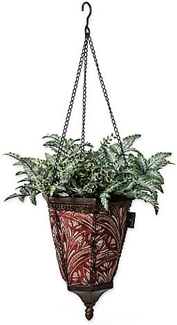 Bombay Outdoor Naya Hanging Fabric Planter with Royal Zanzibar Liner in Black/Berry