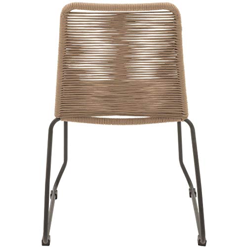 OUTLIV. Maranello Gartenmöbelset 5tlg. Stahl/Teak/Rope, Tisch 180x90, Stuhl 60,5x55, Gestell in Schwarz, Sitzfläche in… – Bild 7