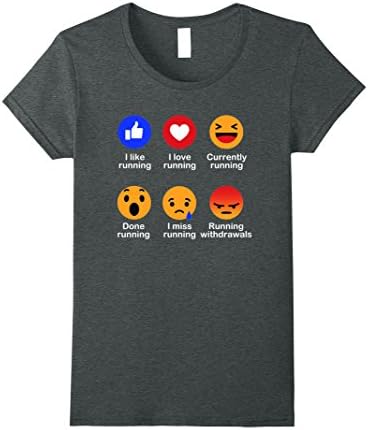 Womens Stages of Running T-Shirt Funny Runner Jogging Shirt Gift Small Dark Heather