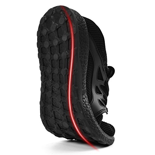MARSVOVO Woman Unisex Flyknit Casual Walking Shoes Athletic Tennis Sneakers Black Size 8