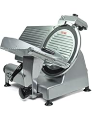 KWS MS-12NT Premium Commercial 420w Electric Meat Slicer 12-Inch Non-sticky Teflon Blade, Frozen Meat/Cheese/Food Slicer Low Noises Commercial and Home Use
