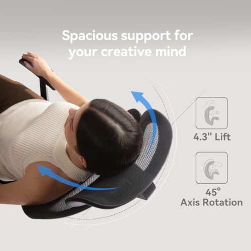 SIHOO M56C Ergonomic Office Chair, Big and Tall Desk Chair with Lumbar Support, Adjustable Headrest, Tilt Function, Swivel Computer Chair, Black
