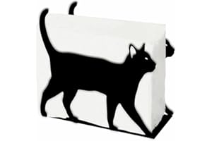 SUPERDANT Black Cat Napkin Holder for Tables Cocktail Napkins Holder for Kitchen Modern Iron Serviette Dispenser Metal Freest