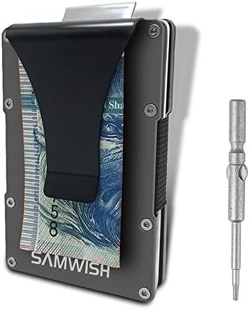 Credit Card Holder RFID Blocking Slim Minimalist Front Pocket Business Wallet with Money Clip
