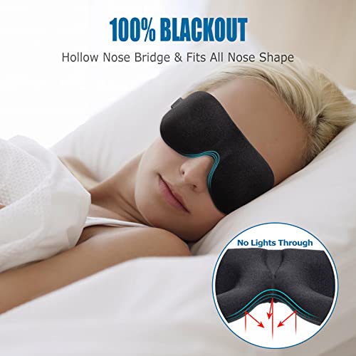 YIVIEW Sleep Mask Pack of 3, Upgrade 100 Light Blocking 3D Eye Masks