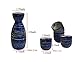 KCHAIN 5 in 1 Ceramic Sake Set Hand Painted Color (Navy blue)