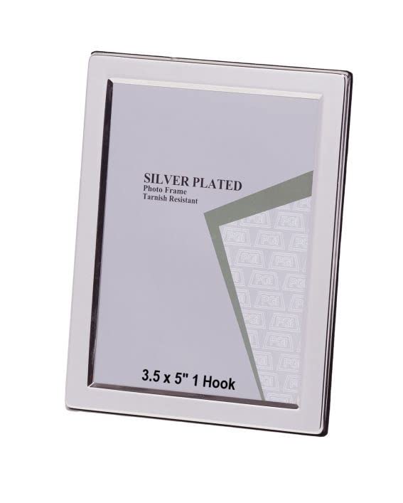3.5 x 5-inch Silver Flat Edge Single Photo Frame with 1 Hook Stands Both Ways - (3.5 x 5-inch)