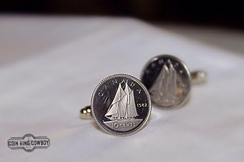Canadian Ship dime coin cuff links