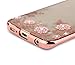Galaxy S7 Edge Case, Ebest Glitter Electroplate Bumper Bling Butterfly Garden Soft TPU Silicone Flip Back Cover Case for Samsung Galaxy S7 Edge, Rose Gold Bumper Pink Flower