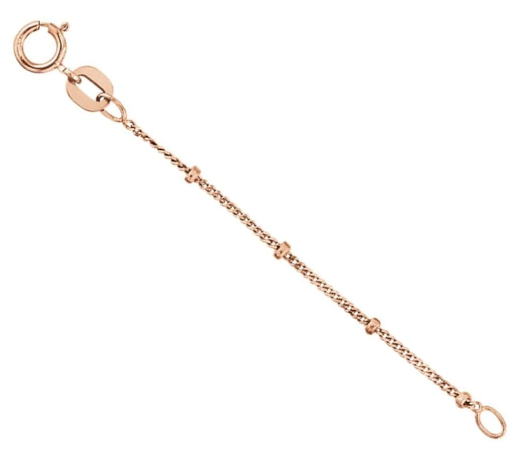 Necklaces 14K Rose Gold Beaded Curb 