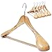 Clutter Mate - Set of 6 - Premium Finished Wooden Suit Hangers, Natural Wood-Grain Coat, Solid Wood Hangers, Wide Shoulder Heavy Clothes Hanger for Suits, Jacket, Non Slip Pants, with Swivel Hook