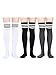 Satinior Women Knee High Socks High Thigh Stockings with Colorful Strips for Cosplay, Halloween, Party, Daily Wear, One Size (Multicolor 1, 3 Pack)