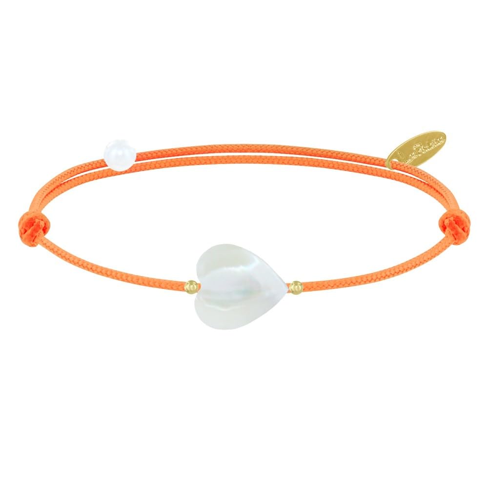 LES POULETTES BIJOUX - Bracelet Link Sweet Heart Mother of Pearl - Classics - Orange — image 1