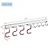 Cavoli Mop and Broom Organizer Wall Mounted, 4 Adjustable Holder and 3 Hooks,Storage Solutions for Broom Holders, Metal and Easy Clean