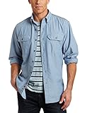 Carhartt Men's Fort Long Sleeve Shirt Lightweight Chambray Button Front Relaxed Fit,Blue Chambray,Medium