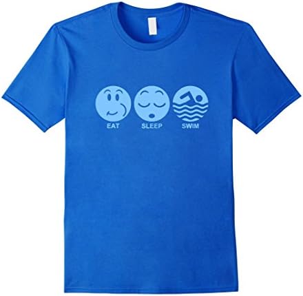 Men's Swim shirt - Eat Sleep Swim Large Royal Blue