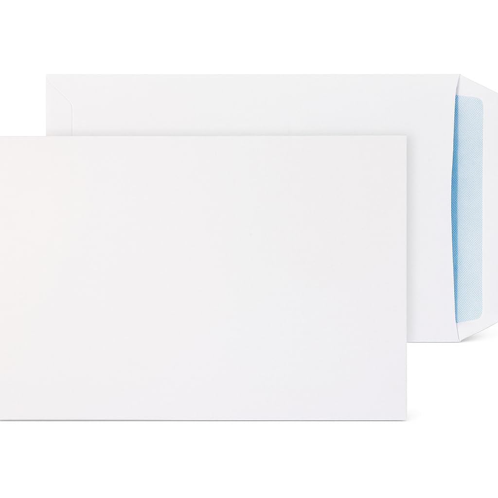 Indigo® C5 White Self Seal Pocket Envelopes – 229 x 162 mm – Secure Self-Sealing Closure – Bulk Box of 500 for Business & Office Mail
