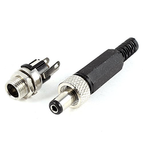 Water & Wood Lockable Male 5.5mmx2.1mm DC Power Plug Socket Female Panel Connector
