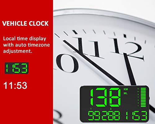 Digital Universal GPS HUD Speedometer Display GPS Head Up Dispaly Speedometer Car Truck Odometer with Over Speed Warning/Car Clock / 5.4in Large Screen KingNeed C90 - Thumbnail 2