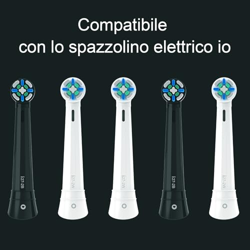 Pack of 8 IO Replacement Toothbrush Heads Compatible with Oral B IO 2/3N/3/4/5/6/7/8/9/10 Series Toothbrush Electric IO Toothbrush Attachments Compatible with Oral B IO for Good Cleaning (Black White)