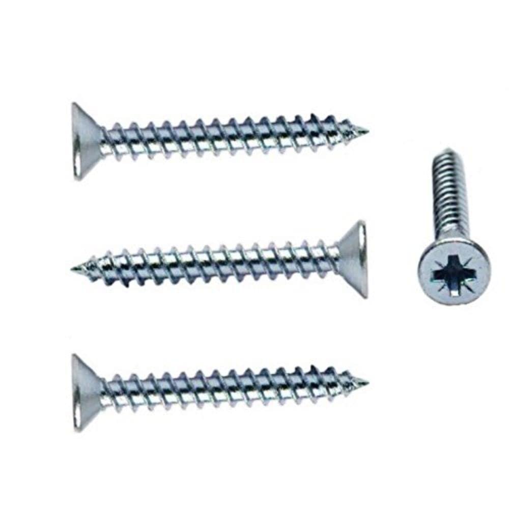 Merriway BH05906 (200 Pcs) Countersunk Twinthread Multi-Purpose Cross Head Pozi Wood Screw, 8 x 1/2 inch Bright Zinc Plated - Pack of 200 Pieces
