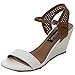 Elegant Footwear Women's Sukky-8 Two Tone Leather Wedge Sandals