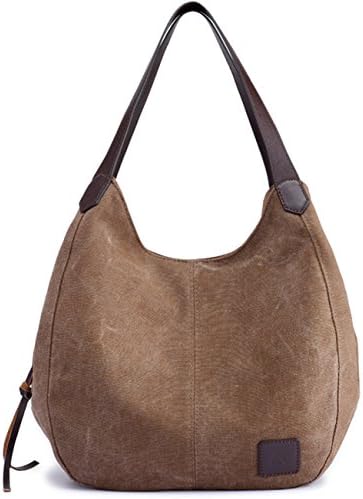 Luckysmile Canvas Hobo Bag Top Handle Tote Handbag Travel Shopping Bag for Women