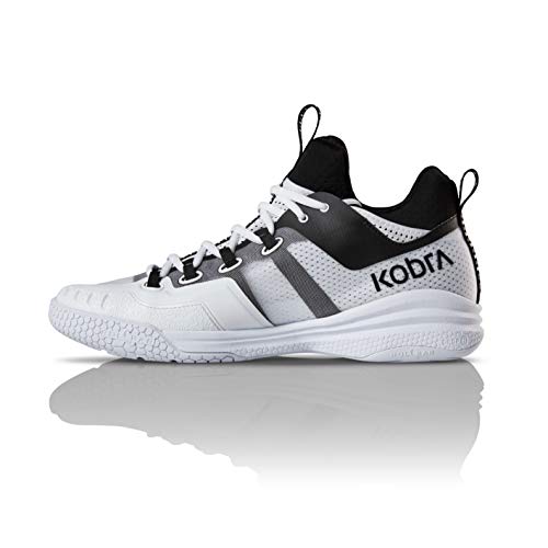 Salming Men's Kobra Mid 2 Squash Indoor Court Sports Shoes, White/Black, 7.5