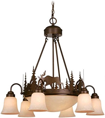 Yellowstone 9 Light Bronze Rustic Moose Chandelier