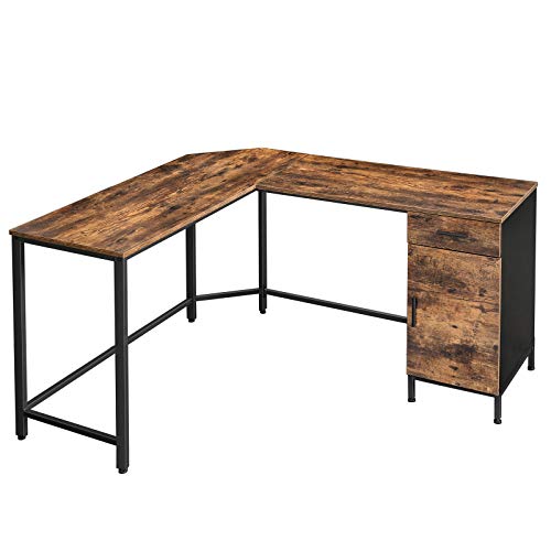 VASAGLE ALINRU Corner Desk, LShaped Computer Desk with and Drawer, Study, Home Office