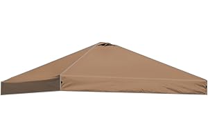 MQOUTDOOR Canopy Replacement Top Outdoor only Suitable for Top Width 118x118 inches Straight Leg Without Central Pole and Side Extensions Pop up Tent, excluding Tent Frame, Dark Brown