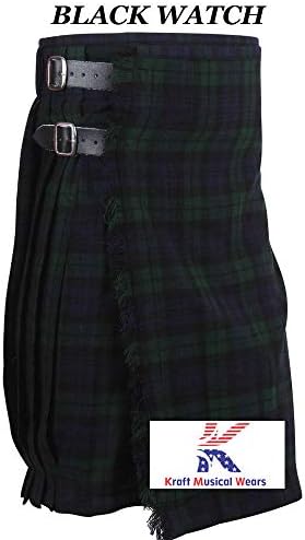 New Men's 5 Yard Traditional Tartan Kilts 13oz Highland Casual Kilt in 7 Different Tartans
