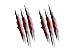 2 Ripped Claw Marks Vinyl Sticker Decals Jurassic Dinosaur Monster Scratches Torn Metal Vehicle Park Decal Stickers (Red 9